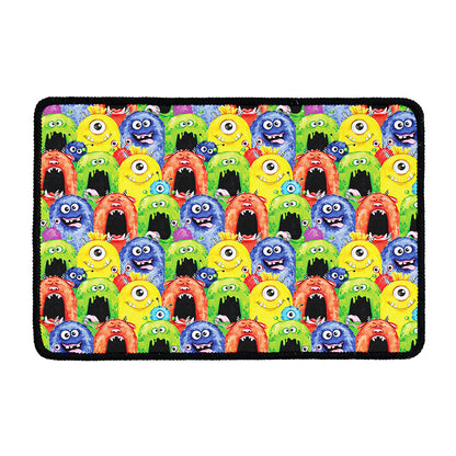Watercolor Monster Pattern Print Kitchen Mat