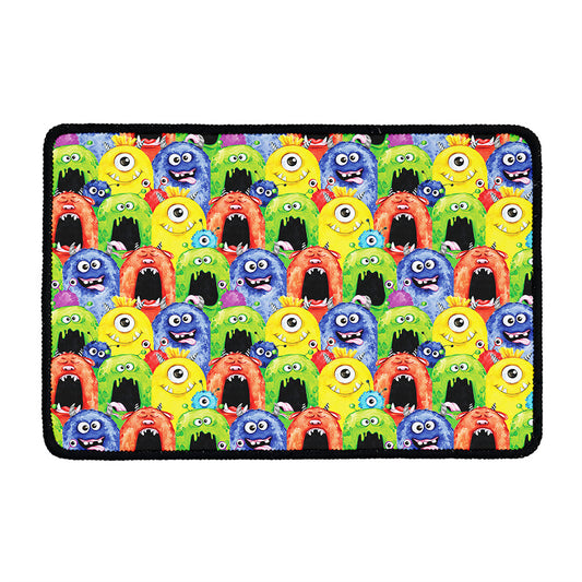 Watercolor Monster Pattern Print Kitchen Mat