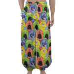 Watercolor Monster Pattern Print Lantern Pants