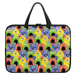 Watercolor Monster Pattern Print Laptop Sleeve With Handle