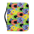 Watercolor Monster Pattern Print Leather Bible Cover