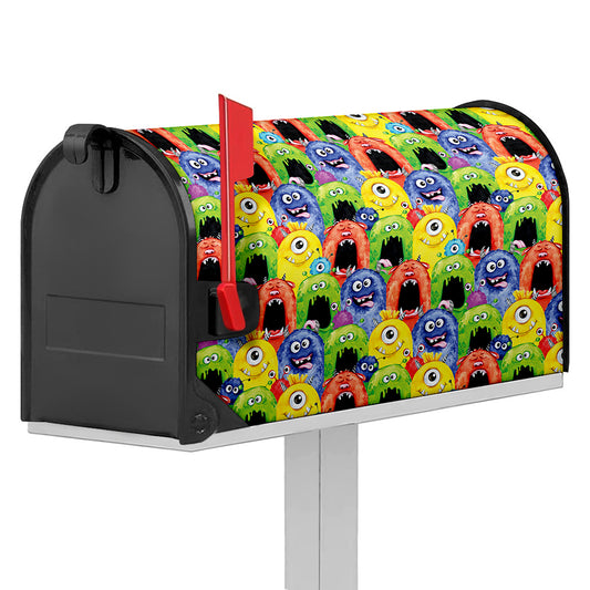 Watercolor Monster Pattern Print Mailbox Cover