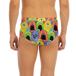 Watercolor Monster Pattern Print Men's Briefs