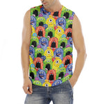 Watercolor Monster Pattern Print Men's Fitness Tank Top