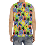 Watercolor Monster Pattern Print Men's Fitness Tank Top
