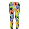Watercolor Monster Pattern Print Men's Leggings