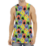 Watercolor Monster Pattern Print Men's Muscle Tank Top