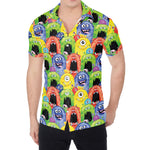 Watercolor Monster Pattern Print Men's Shirt