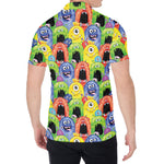 Watercolor Monster Pattern Print Men's Shirt