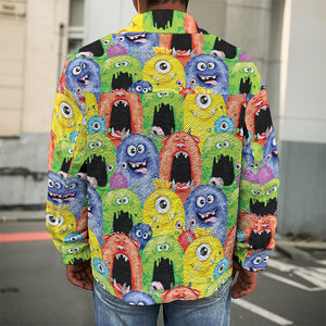 Watercolor Monster Pattern Print Men's Shirt Jacket