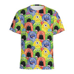 Watercolor Monster Pattern Print Men's Sports T-Shirt