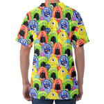 Watercolor Monster Pattern Print Men's Velvet T-Shirt