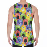 Watercolor Monster Pattern Print Men's Velvet Tank Top