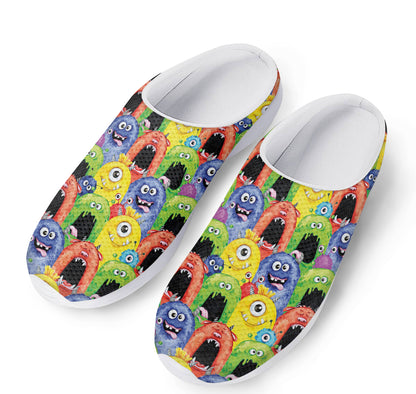 Watercolor Monster Pattern Print Mesh Casual Shoes