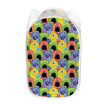 Watercolor Monster Pattern Print Mesh Laundry Hamper