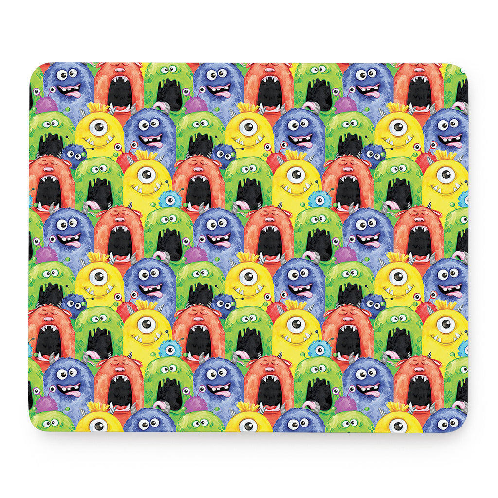 Watercolor Monster Pattern Print Mouse Pad