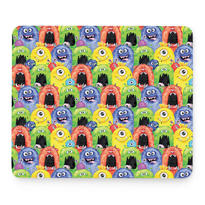 Watercolor Monster Pattern Print Mouse Pad