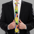 Watercolor Monster Pattern Print Necktie