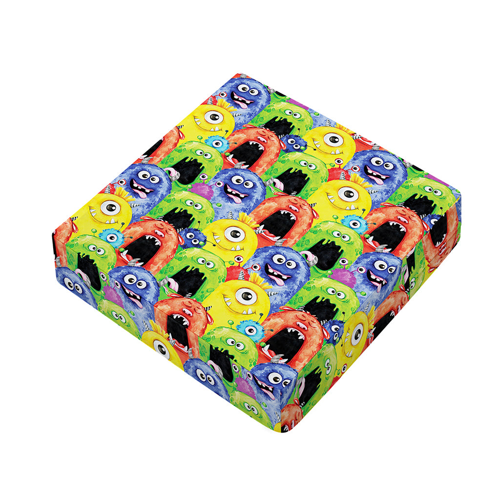 Watercolor Monster Pattern Print Outdoor Seat Cushion Cover