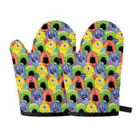 Watercolor Monster Pattern Print Oven Mitts