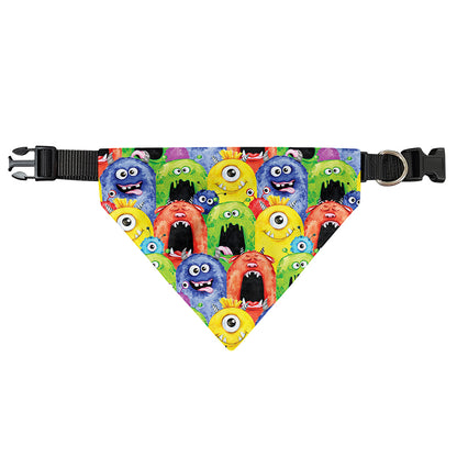 Watercolor Monster Pattern Print Over The Collar Dog Bandana