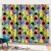 Watercolor Monster Pattern Print Pencil Pleat Curtains