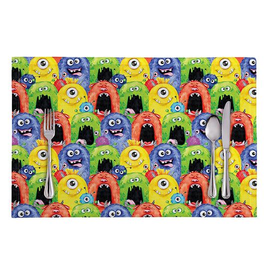 Watercolor Monster Pattern Print Placemat