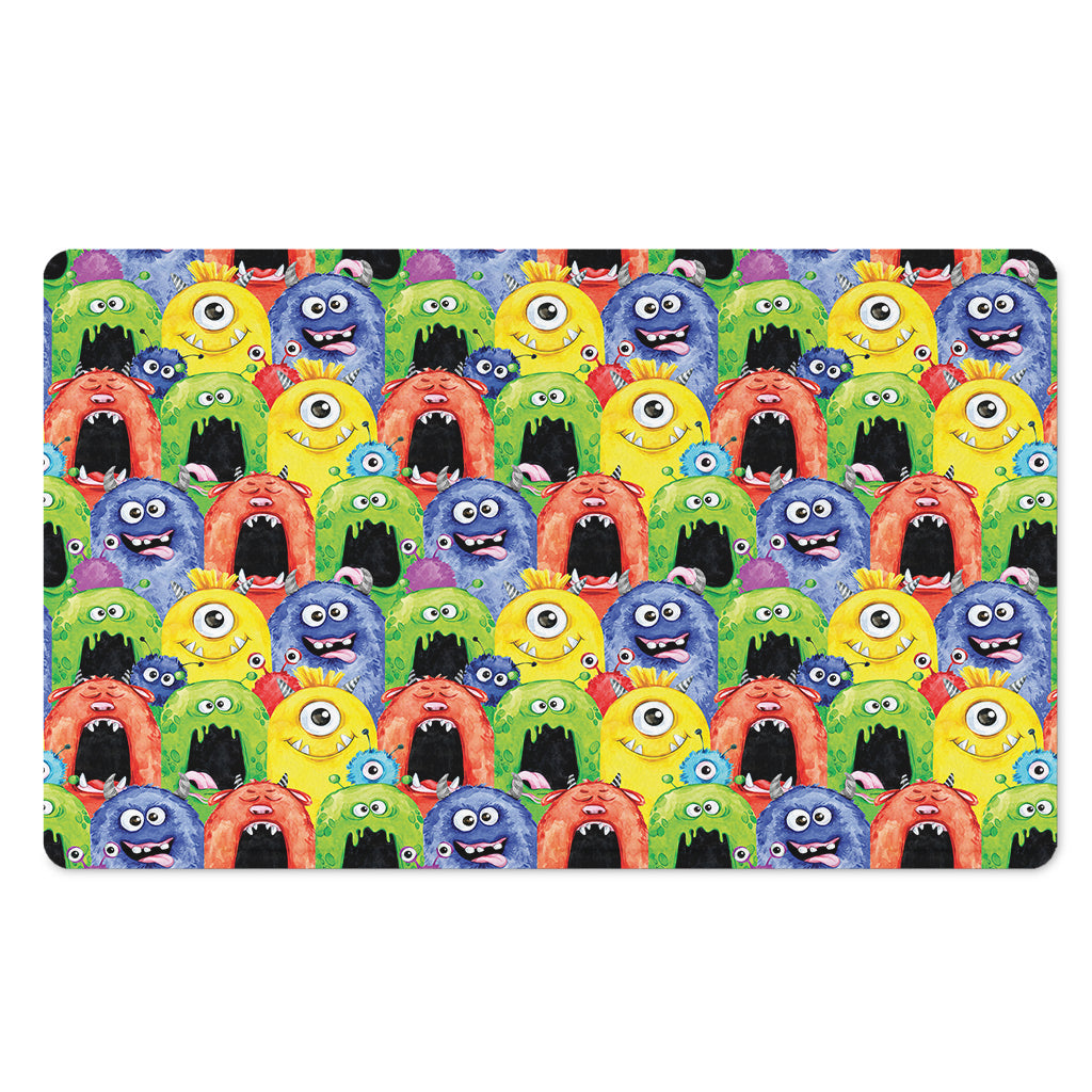 Watercolor Monster Pattern Print Polyester Doormat