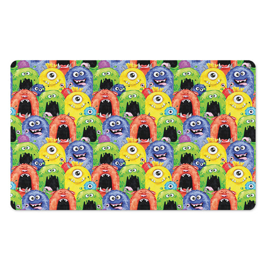 Watercolor Monster Pattern Print Polyester Doormat