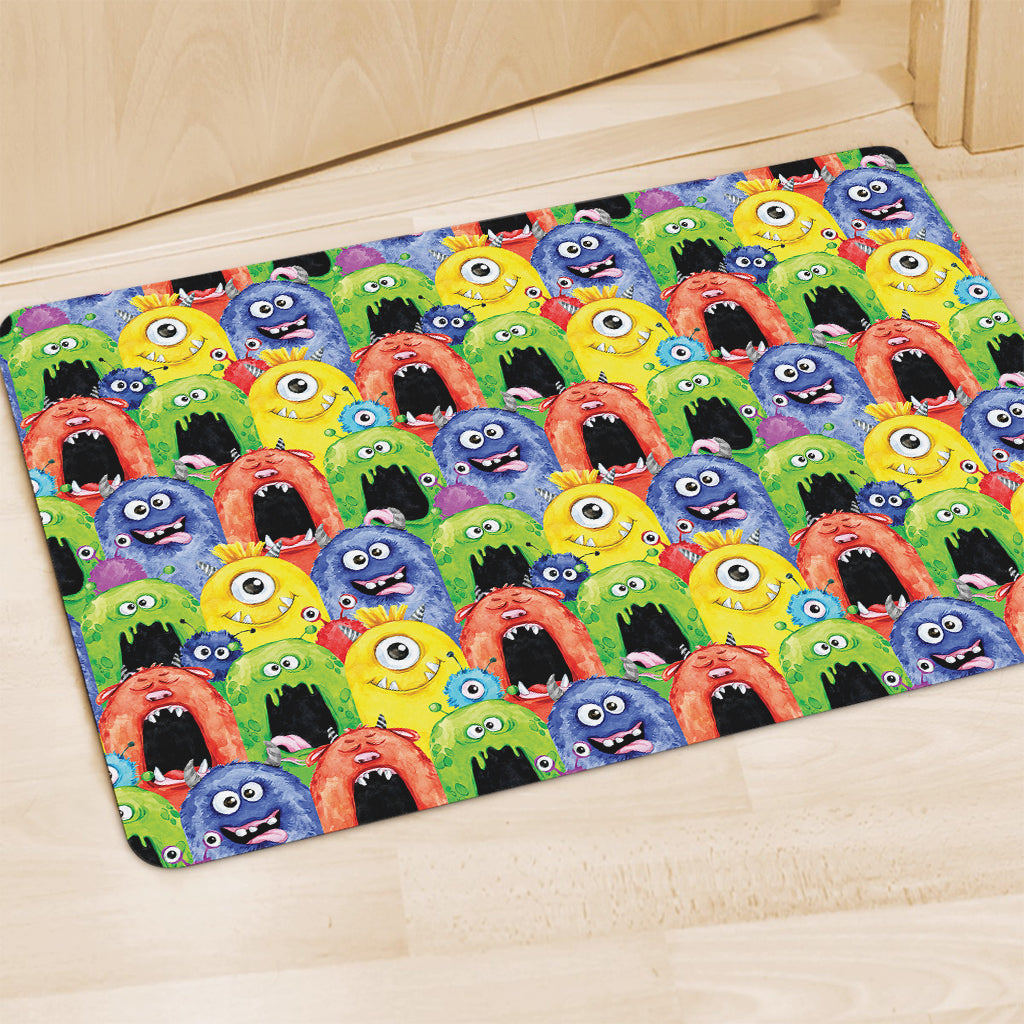 Watercolor Monster Pattern Print Polyester Doormat