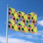 Watercolor Monster Pattern Print Polyester Flag