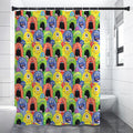 Watercolor Monster Pattern Print Premium Shower Curtain