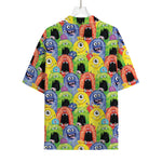 Watercolor Monster Pattern Print Rayon Hawaiian Shirt
