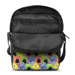 Watercolor Monster Pattern Print Rectangular Crossbody Bag