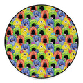 Watercolor Monster Pattern Print Round Floor Mat