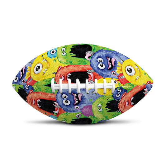 Watercolor Monster Pattern Print Rugby Ball