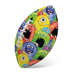 Watercolor Monster Pattern Print Rugby Ball