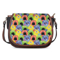 Watercolor Monster Pattern Print Saddle Bag
