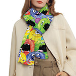 Watercolor Monster Pattern Print Scarf