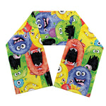 Watercolor Monster Pattern Print Scarf