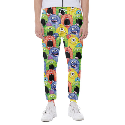 Watercolor Monster Pattern Print Scuba Joggers