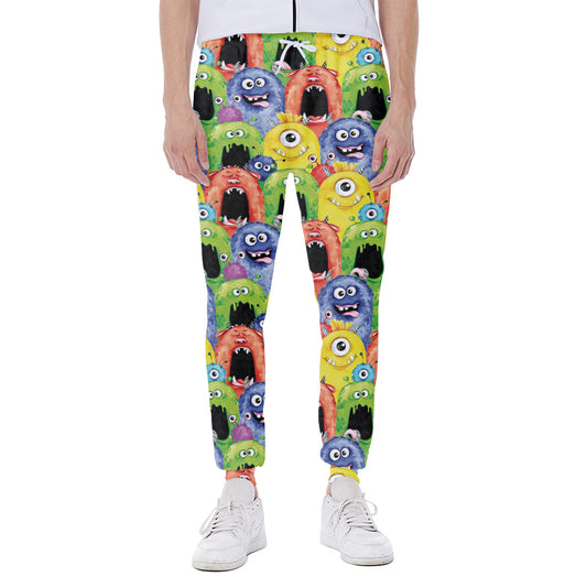 Watercolor Monster Pattern Print Scuba Joggers