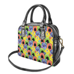 Watercolor Monster Pattern Print Shoulder Handbag