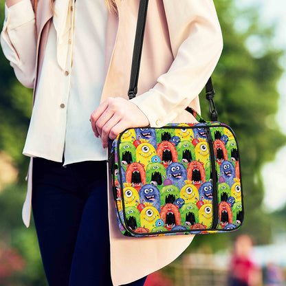 Watercolor Monster Pattern Print Shoulder Strap Bible Bag