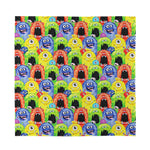 Watercolor Monster Pattern Print Silk Bandana