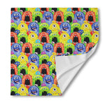 Watercolor Monster Pattern Print Silk Bandana