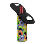 Watercolor Monster Pattern Print Single Neoprene Wine Tote
