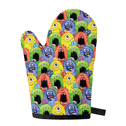 Watercolor Monster Pattern Print Single Oven Mitt
