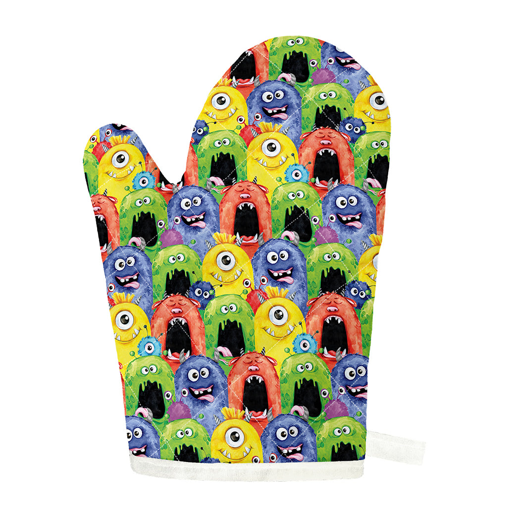 Watercolor Monster Pattern Print Single Oven Mitt