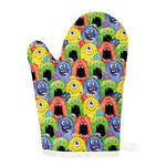 Watercolor Monster Pattern Print Single Oven Mitt